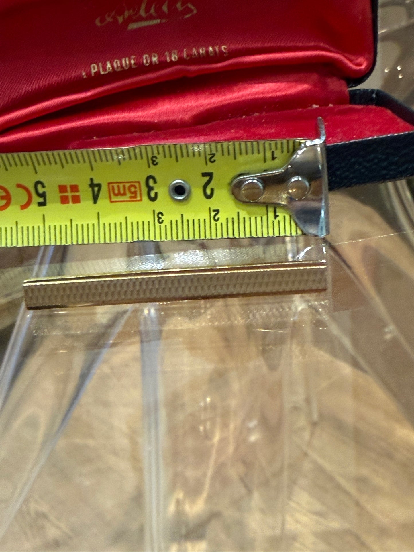 Pince à cravate vintage en plaqué or 18 carats – Avec écrin d’origine