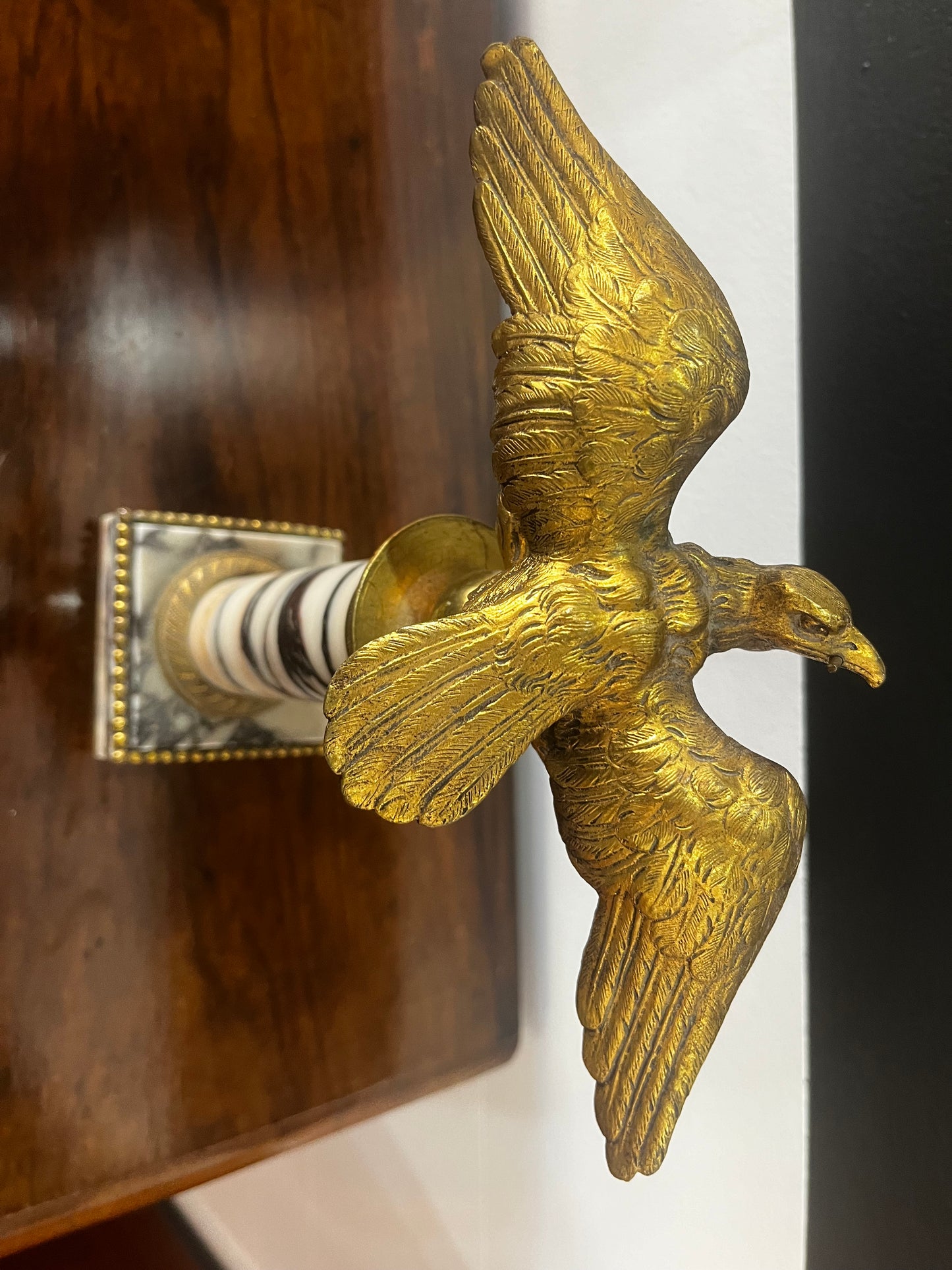 Statuette aigle bronze sur marbre