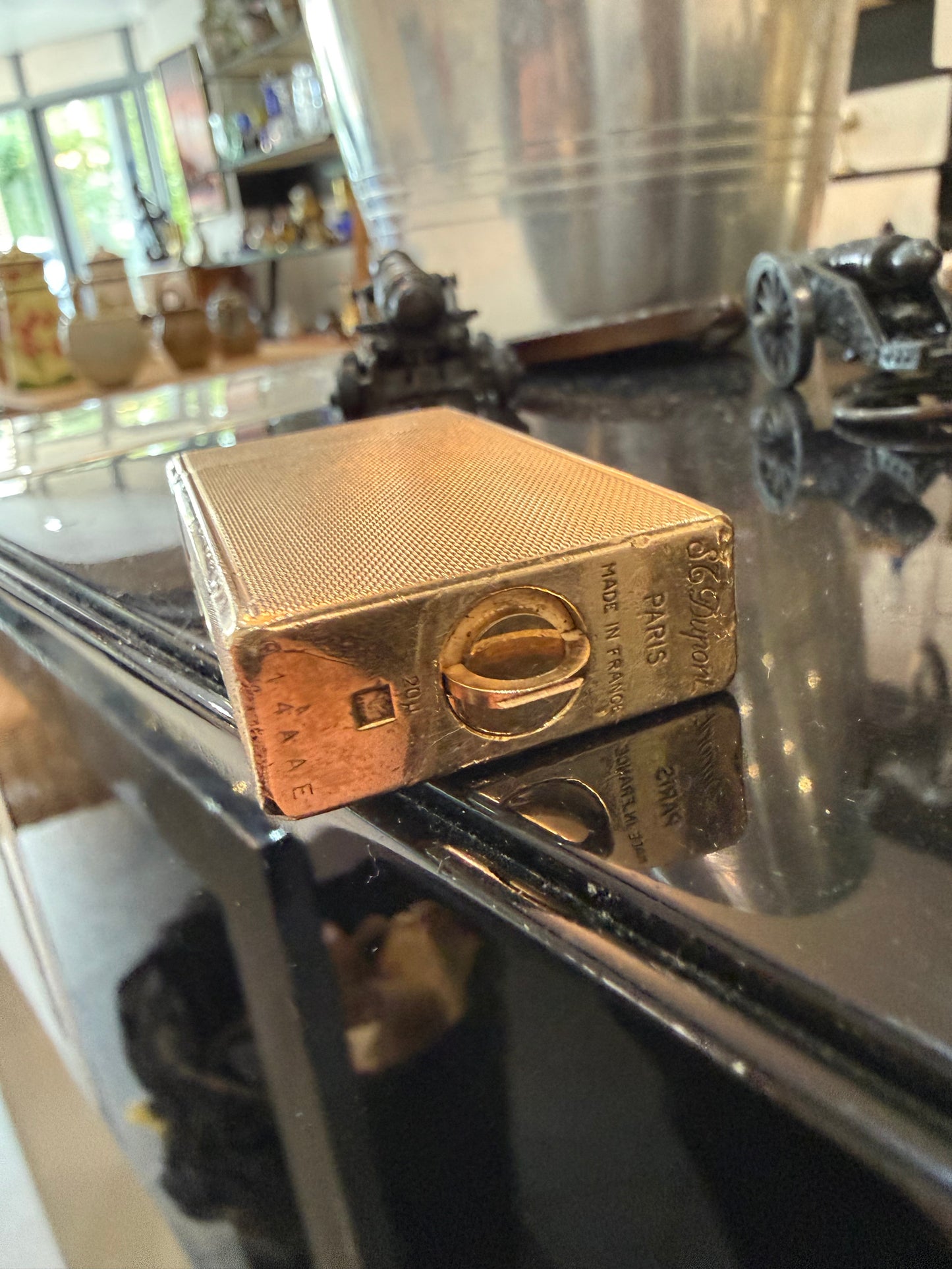 Briquet vintage S.T. Dupont Paris plaqué or 20 microns – Réf. 014AAE