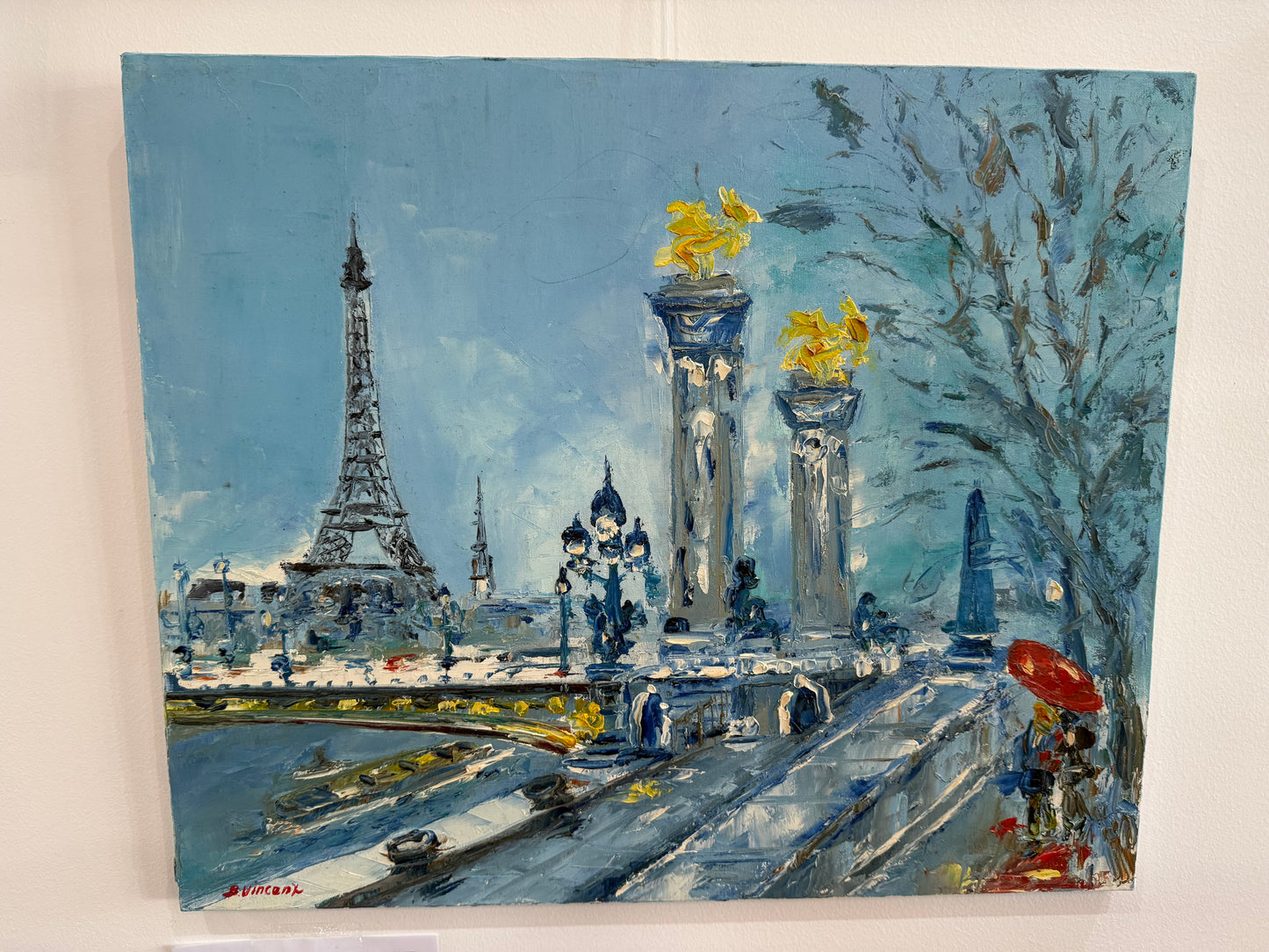 Tableau de Paris signé Bernard Vincent – Huile sur toile – 65 x 55 cm
