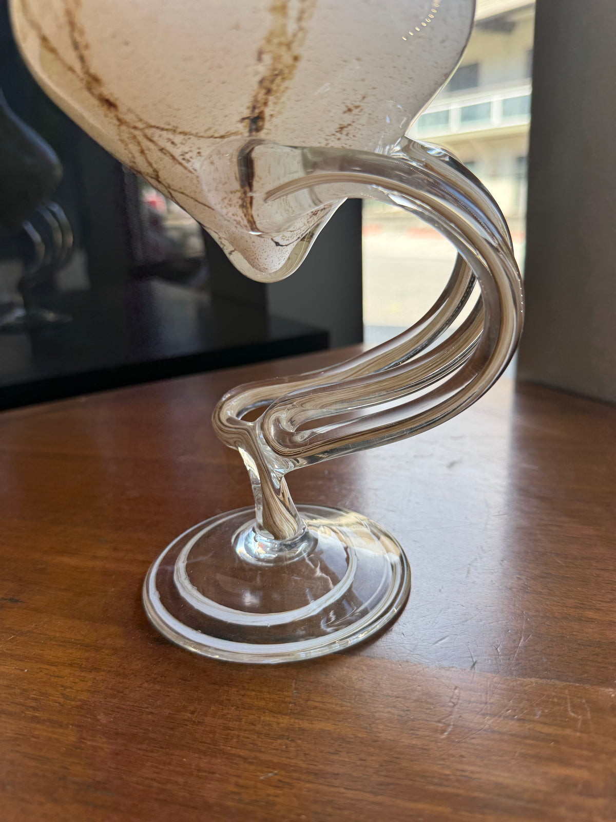 Lampe à huile sculpturale « Jellyfish » en verre soufflé marbré – Józefina Krosno, Pologne (c. 1980)