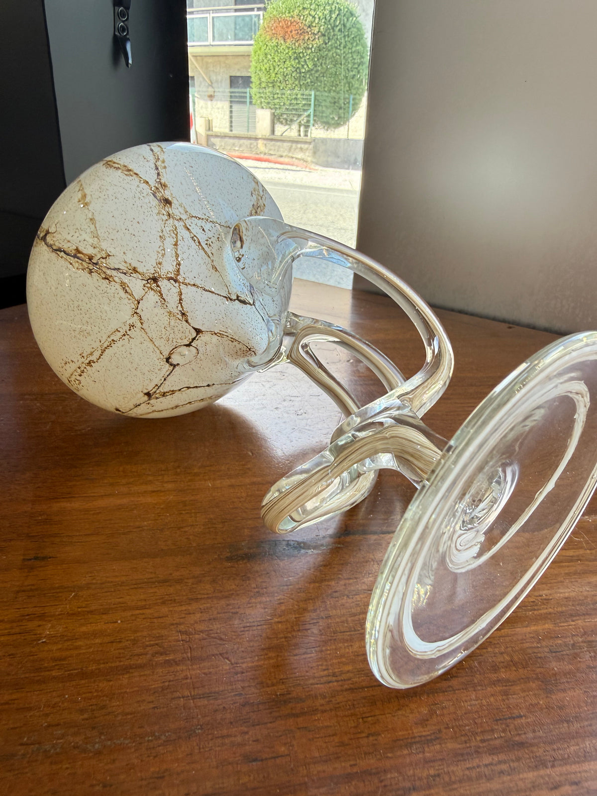 Lampe à huile sculpturale « Jellyfish » en verre soufflé marbré – Józefina Krosno, Pologne (c. 1980)