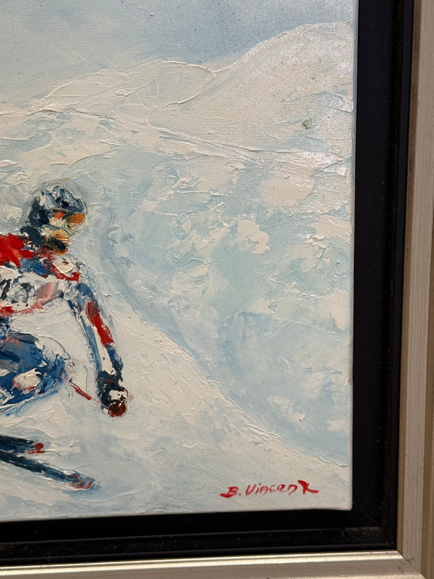 Tableau – “Tous Schuss, Skieur de Méribel” – Bernard Vincent - 46x39