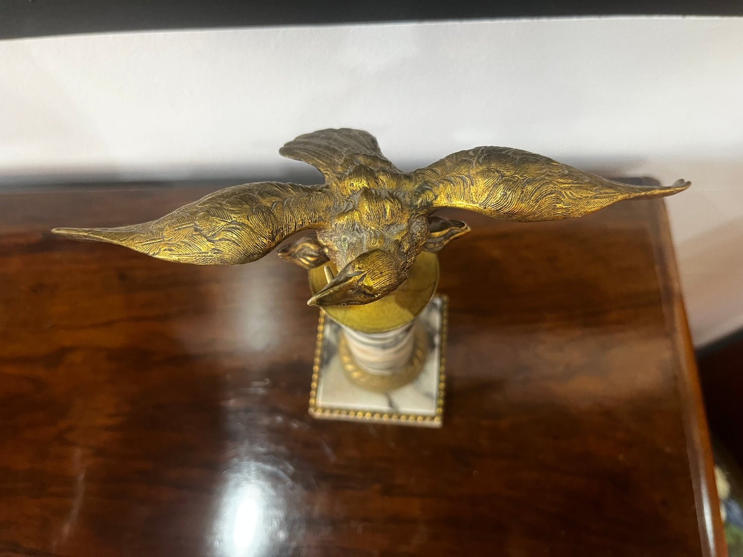 Statuette aigle bronze sur marbre