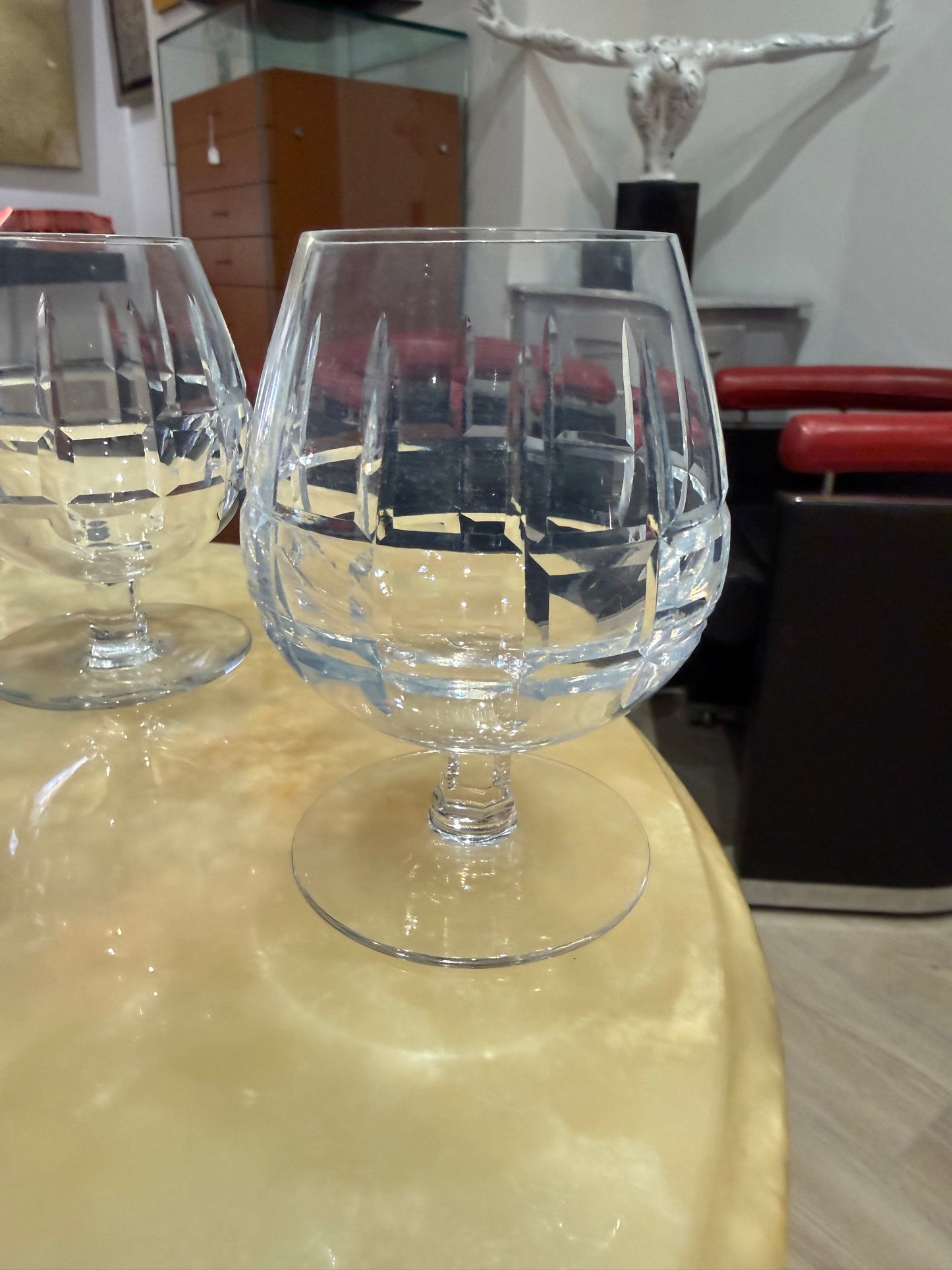 Lot de 6 Verres à Cognac / Digestif en Cristal Taillé – 10 cm