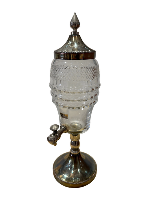 Fontaine à absinthe en cristal taillé et métal argenté – Barthmann