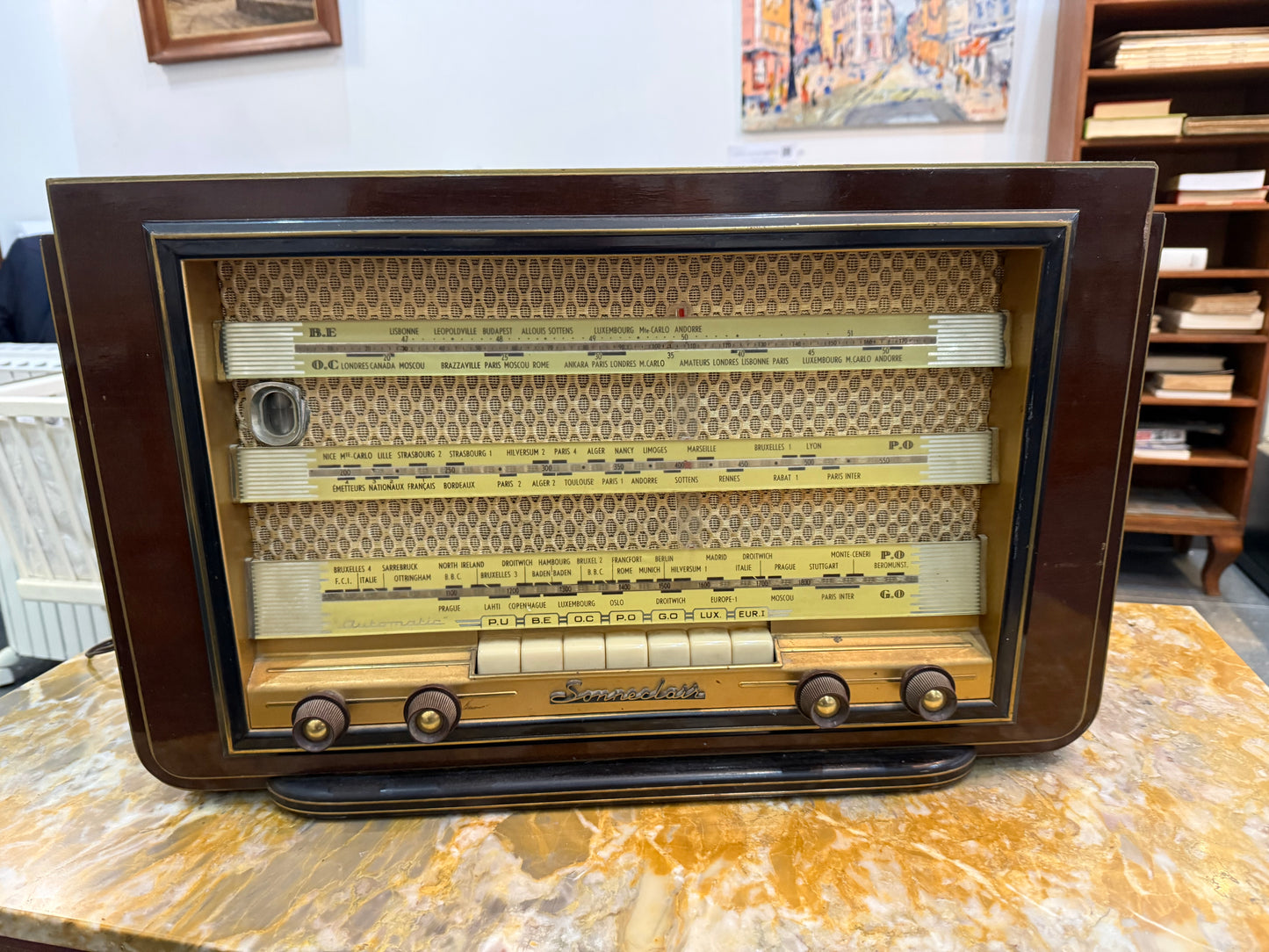 Radio TSF vintage SONNECLAIR à lampes – Multibandes – France – Années 1950