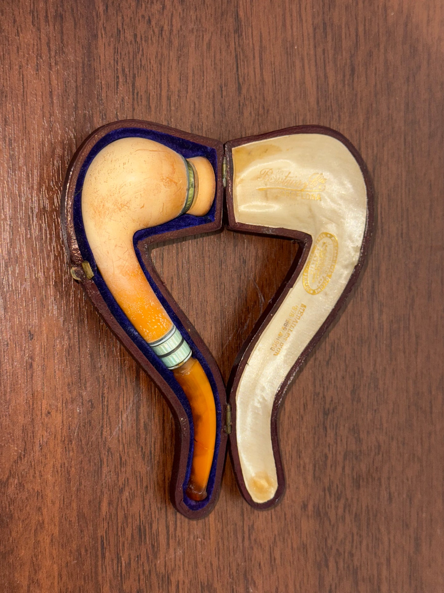 Pipe en Écume de Mer Sculptée - Étui d’Origine - J. Sommer à Paris