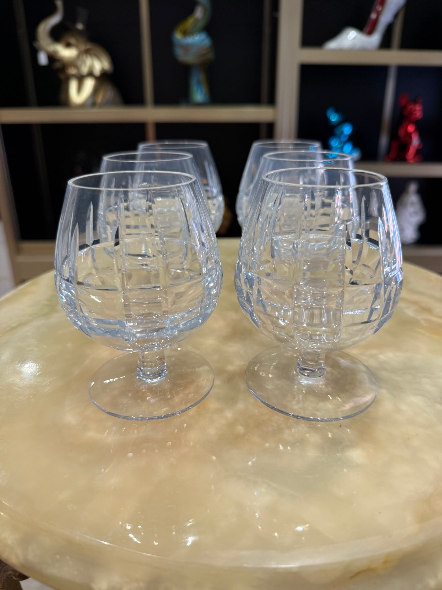 Lot de 6 Verres à Cognac / Digestif en Cristal Taillé – 10 cm