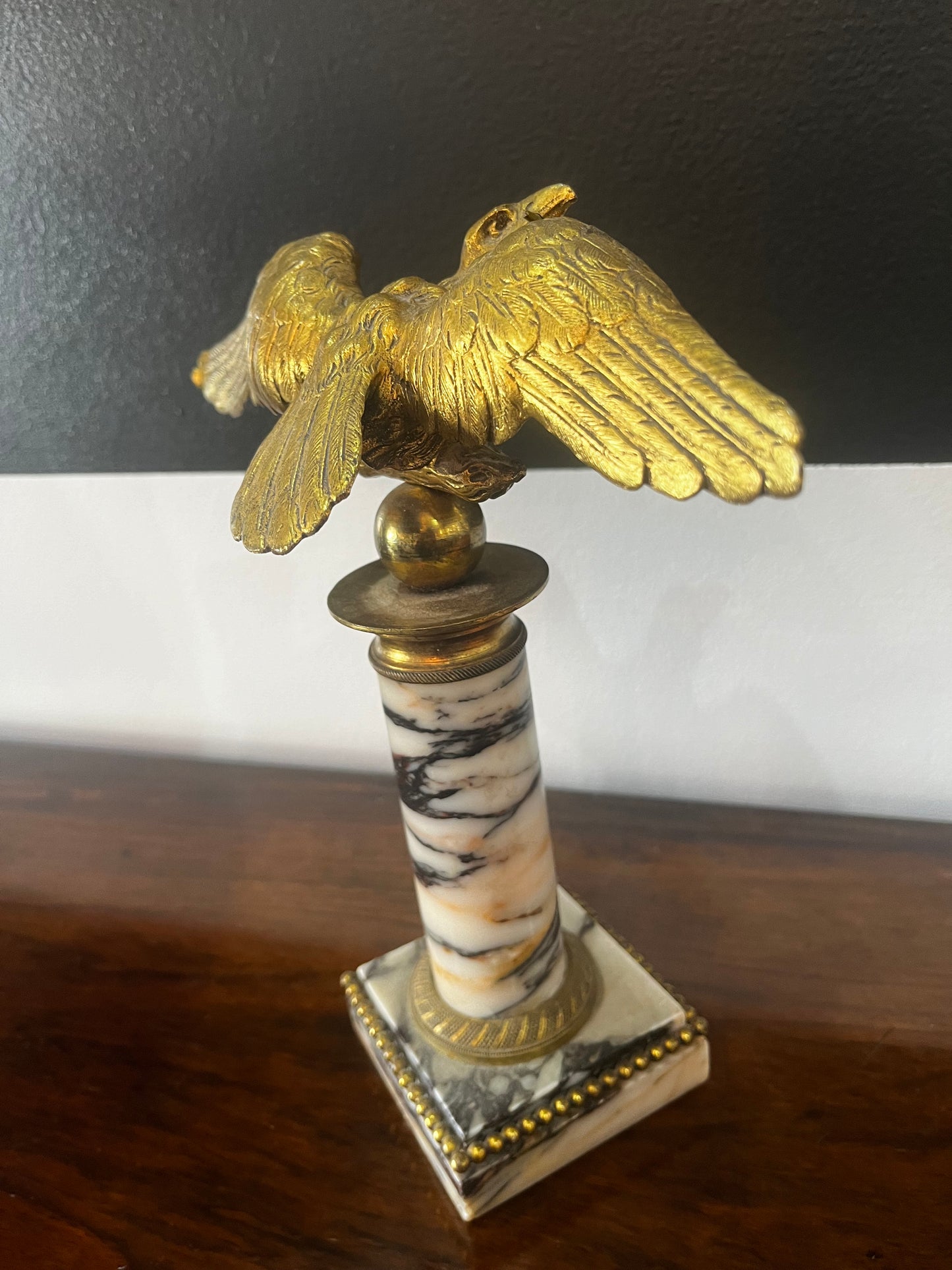 Statuette aigle bronze sur marbre