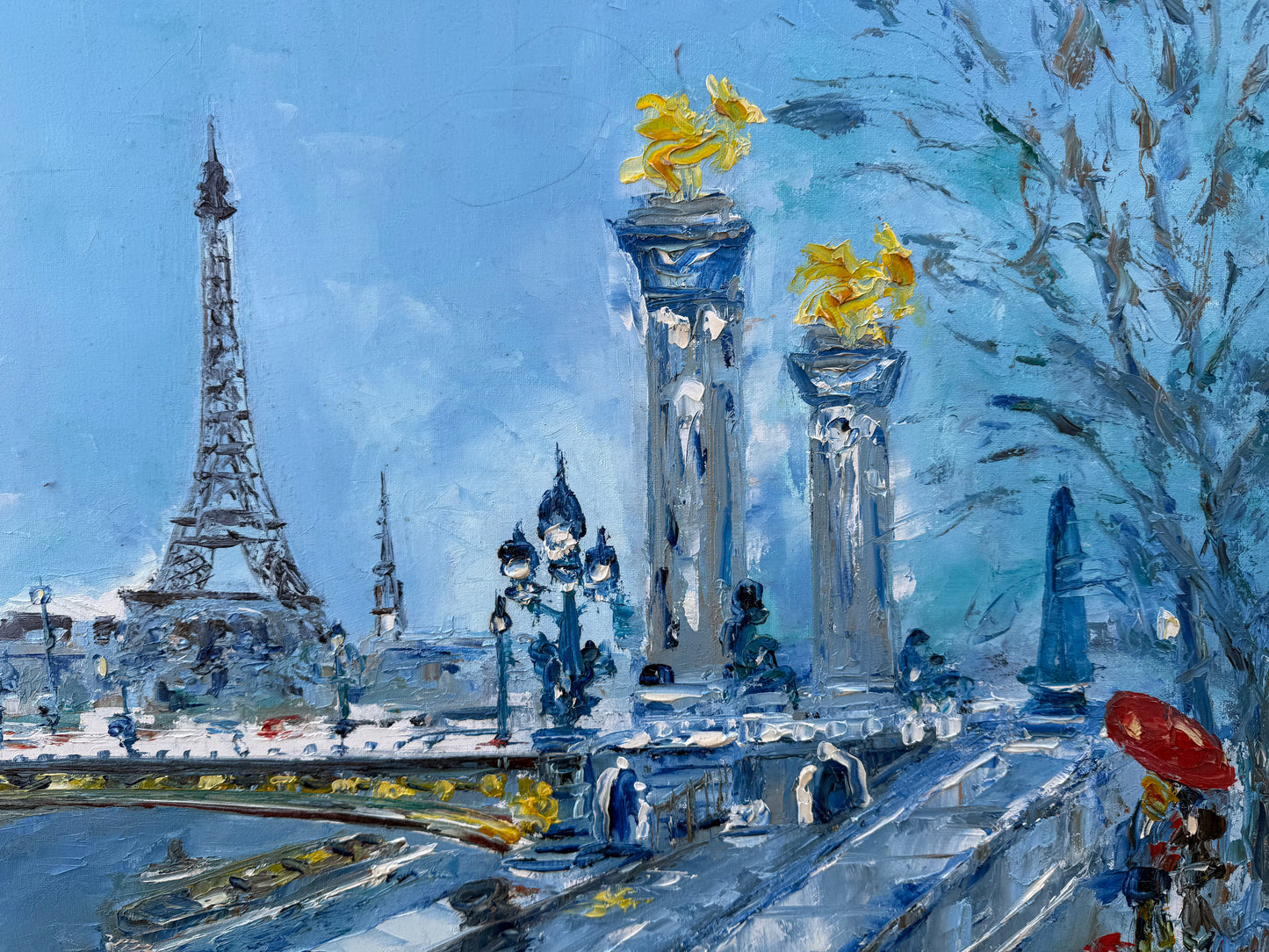 Tableau de Paris signé Bernard Vincent – Huile sur toile – 65 x 55 cm