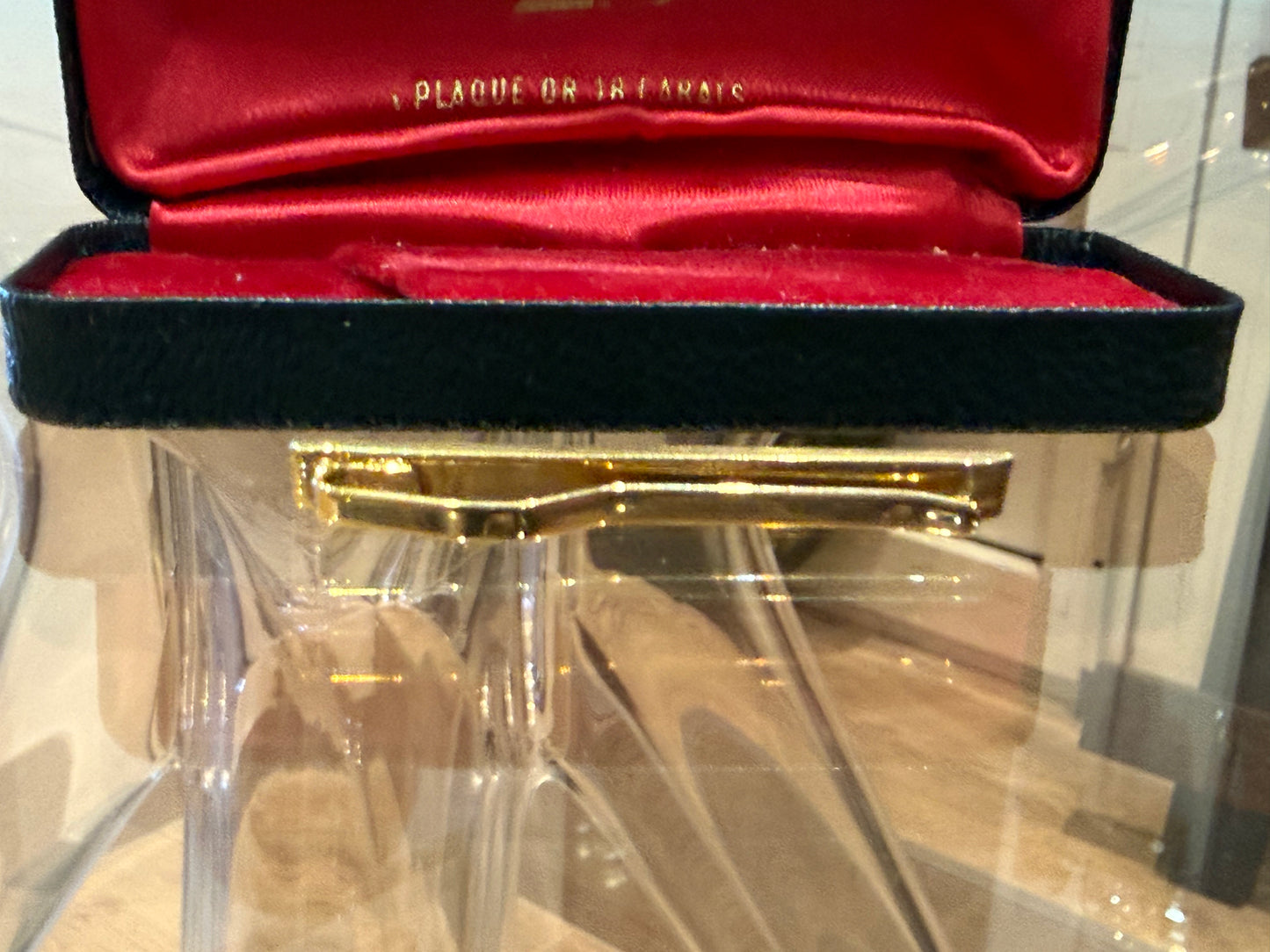 Pince à cravate vintage en plaqué or 18 carats – Avec écrin d’origine