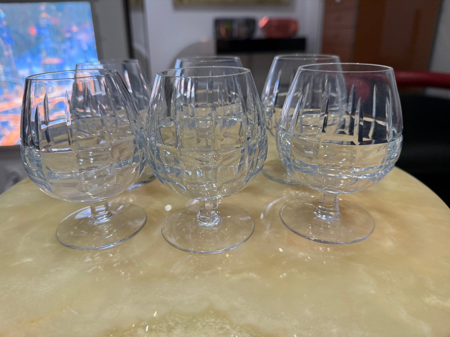 Lot de 6 Verres à Cognac / Digestif en Cristal Taillé – 10 cm