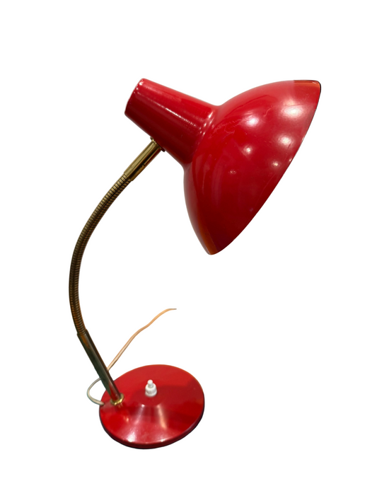 Lampe de bureau vintage Aluminor rouge – Design années 70