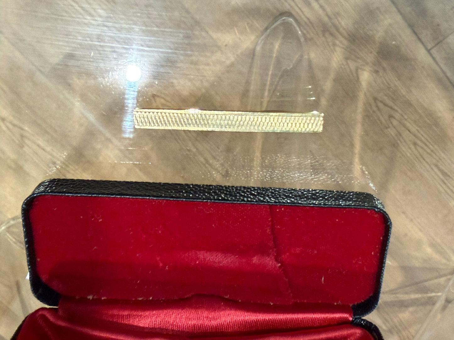 Pince à cravate vintage en plaqué or 18 carats – Avec écrin d’origine