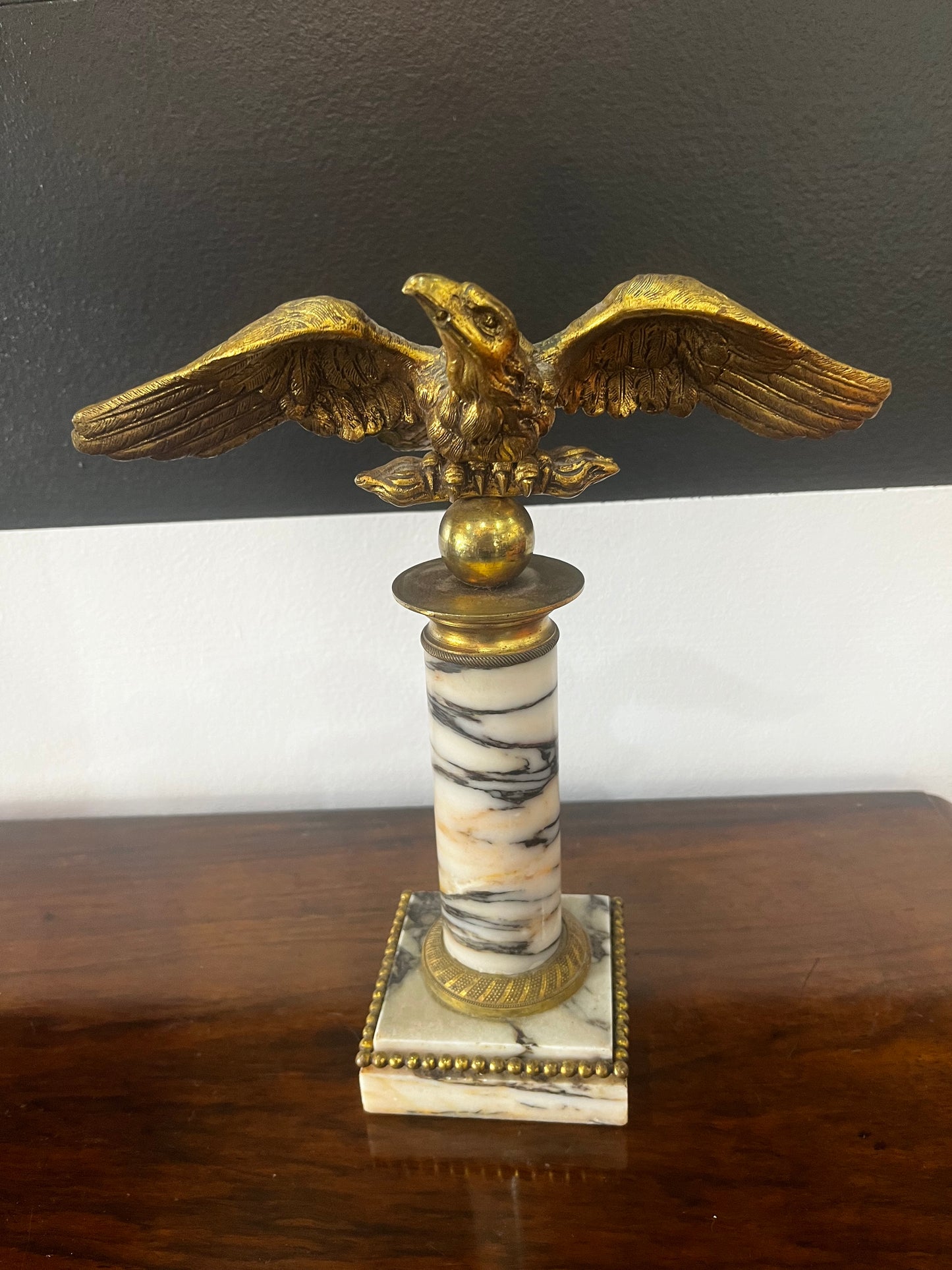 Statuette aigle bronze sur marbre