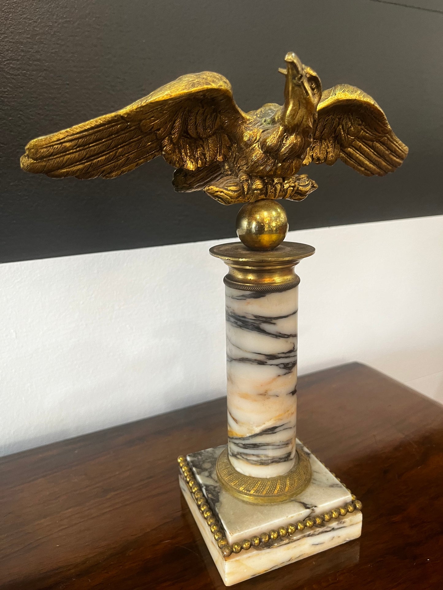 Statuette aigle bronze sur marbre