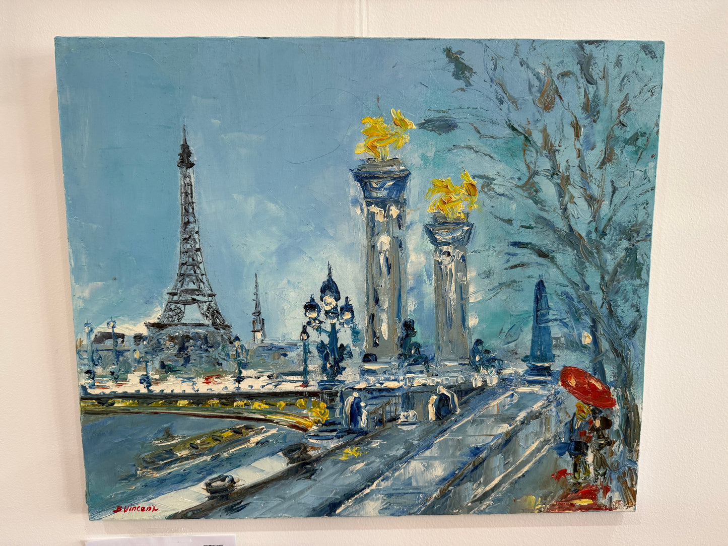 Tableau de Paris signé Bernard Vincent – Huile sur toile – 65 x 55 cm