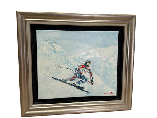 Tableau – “Tous Schuss, Skieur de Méribel” – Bernard Vincent - 46x39