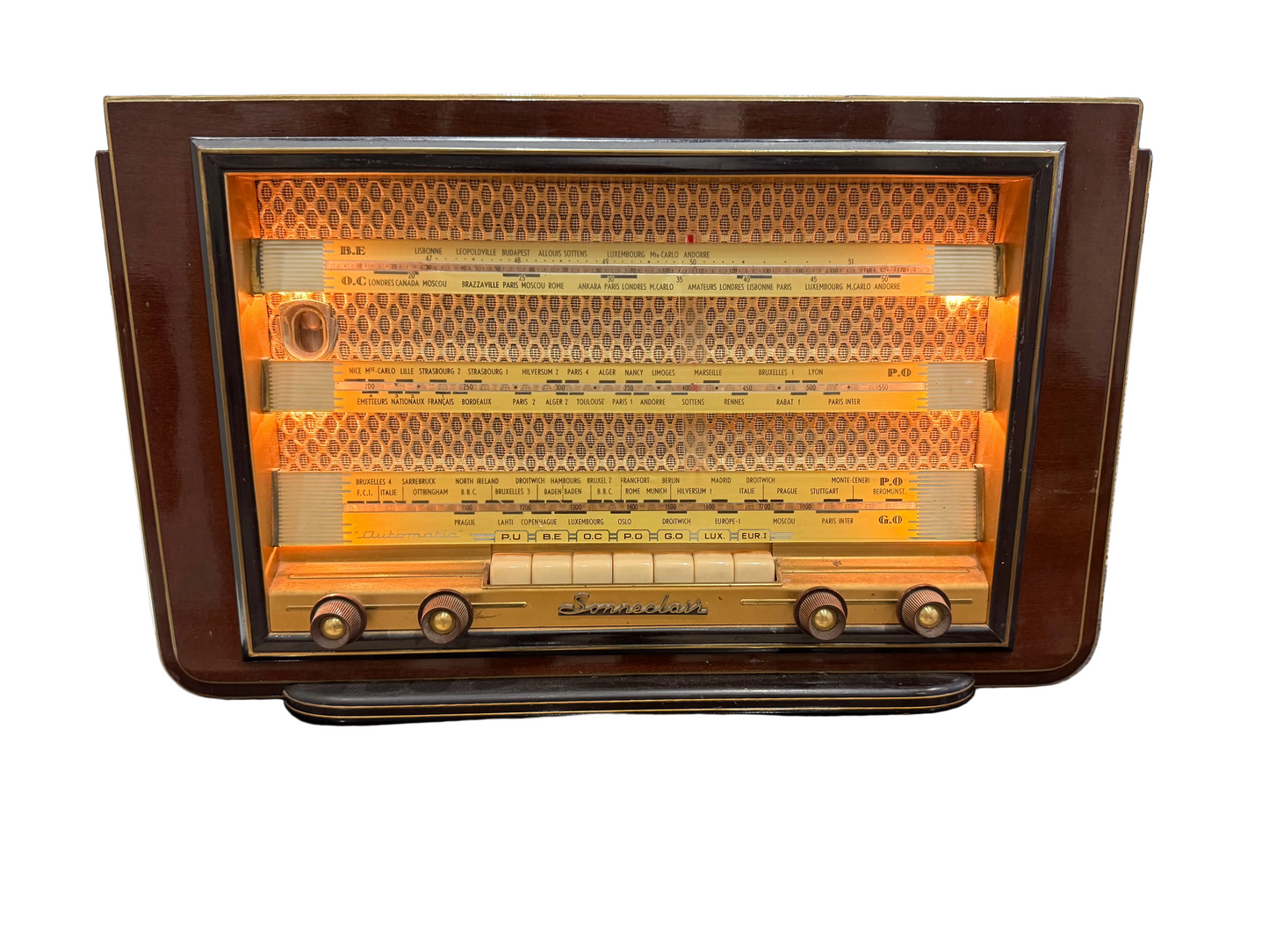 Radio TSF vintage SONNECLAIR à lampes – Multibandes – France – Années 1950
