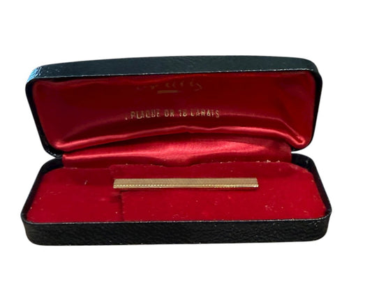 Pince à cravate vintage en plaqué or 18 carats – Avec écrin d’origine