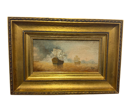 Tableau : “Voilier en bord de mer” par Cox