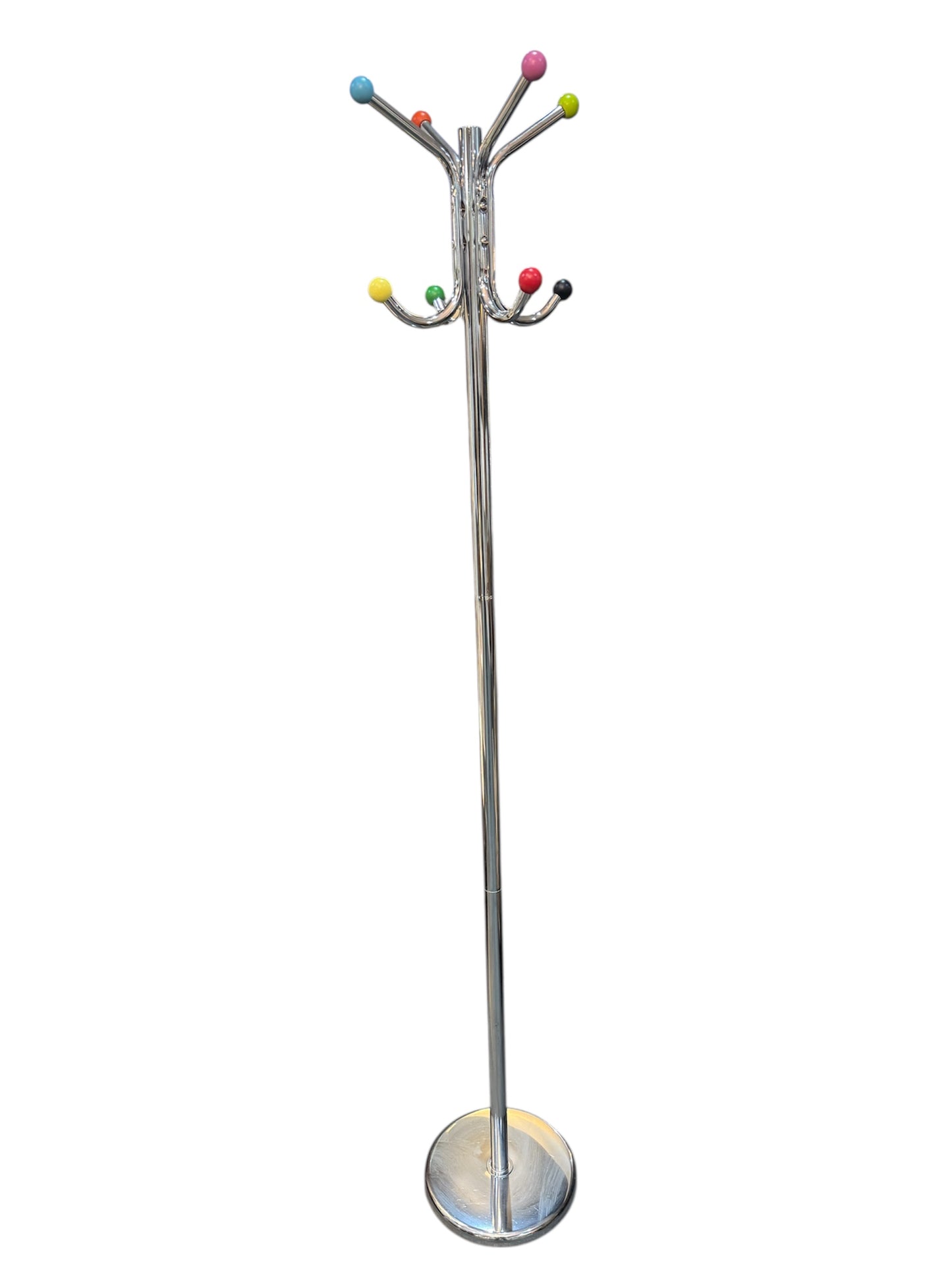 Portemanteau vintage chromé – Boules multicolores – Style 1970