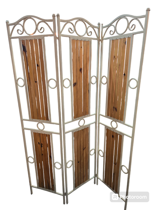 Paravent fer et bois