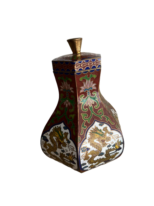 Récipient cloisonné chinois en bronze