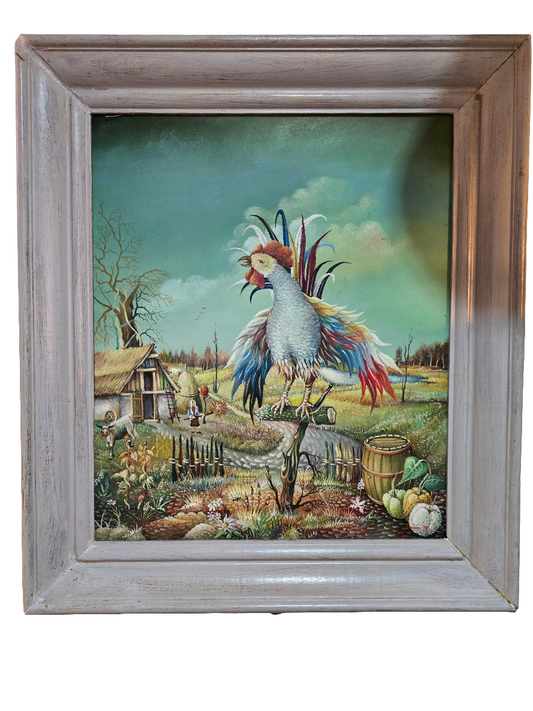 Tableau coq vintage