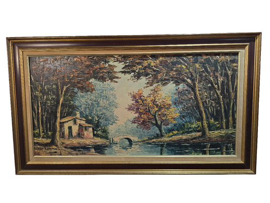 Grand tableau paysage Signé