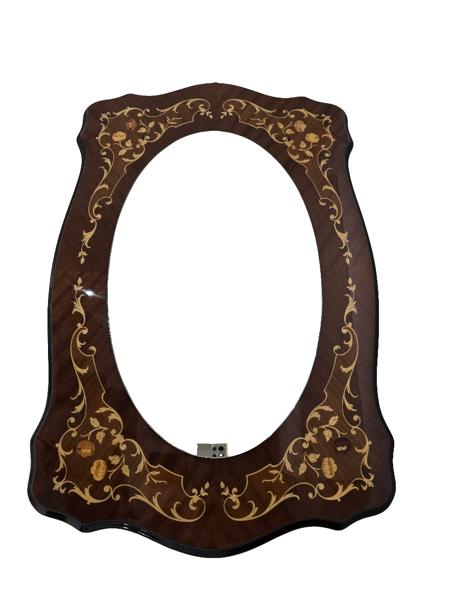 Miroir en marqueterie 70’s