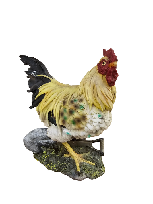 Poule de décoration en platre