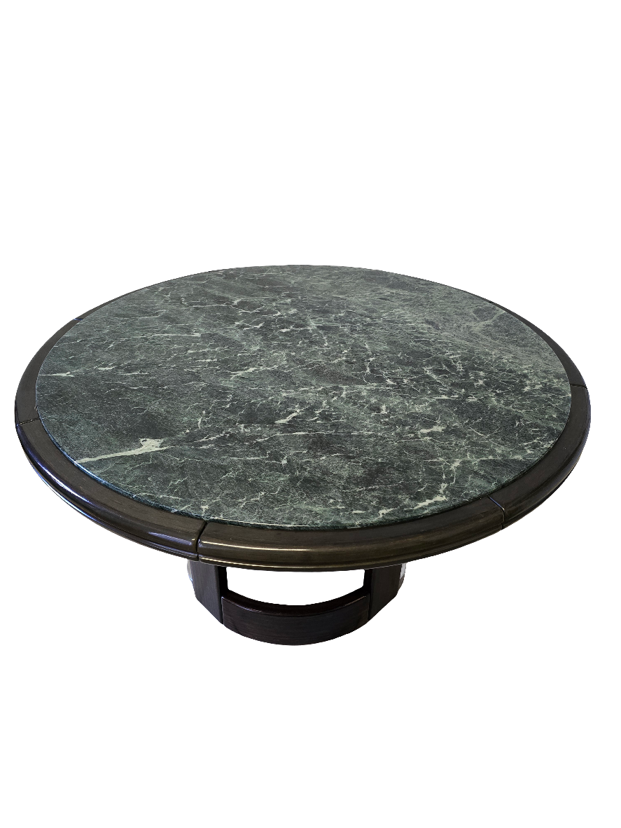 Table ronde art déco marbre vert