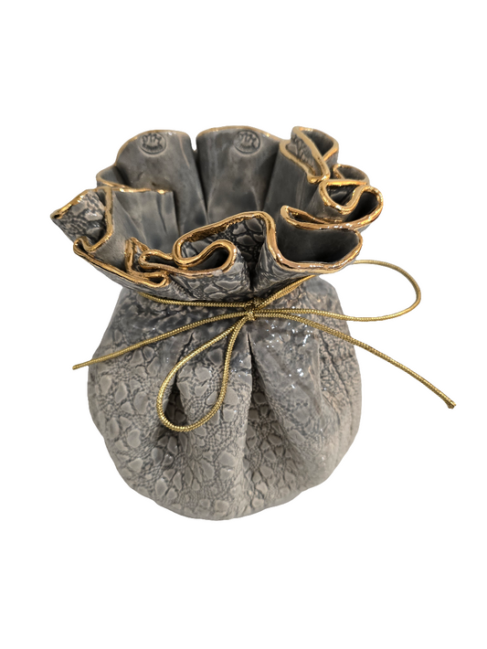 Vase homoniere gris/or