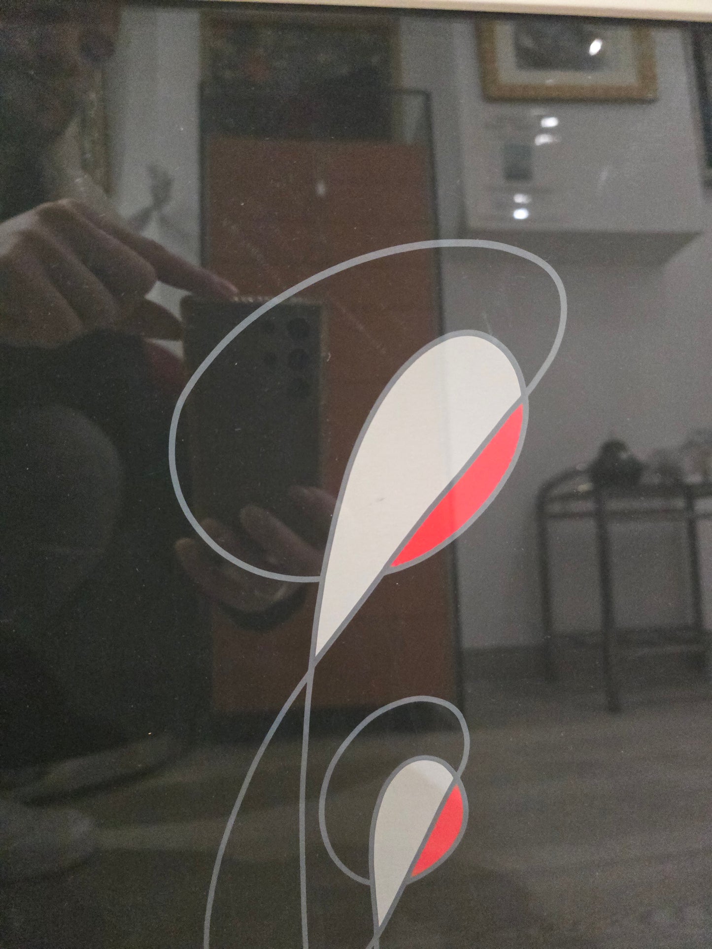 Tableau abstrait signé Guidotti Giuseppe – Composition moderne sur fond noir