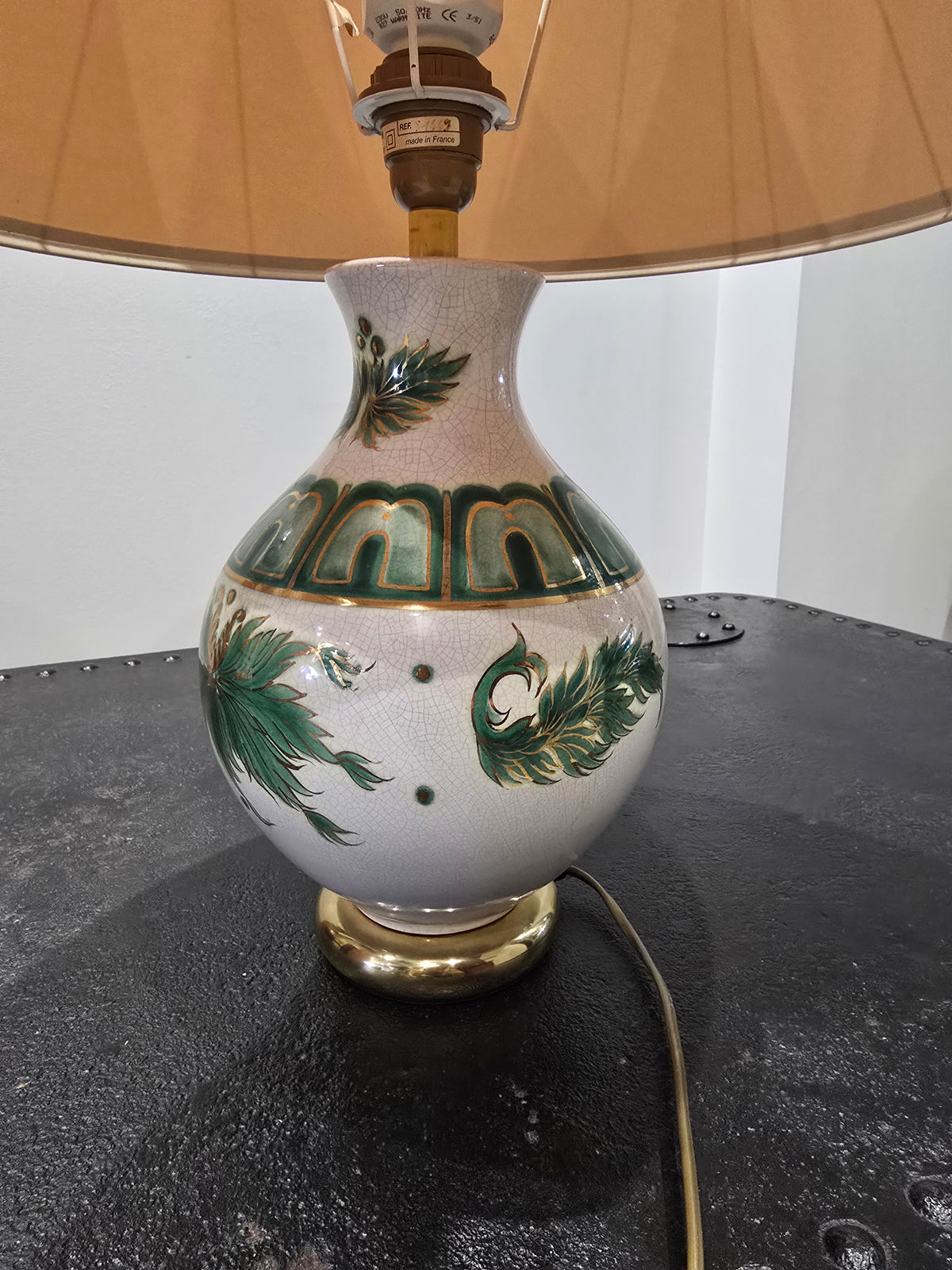 Grande lampe vintage Louis Drimmer en céramique émaillée – années 70/80