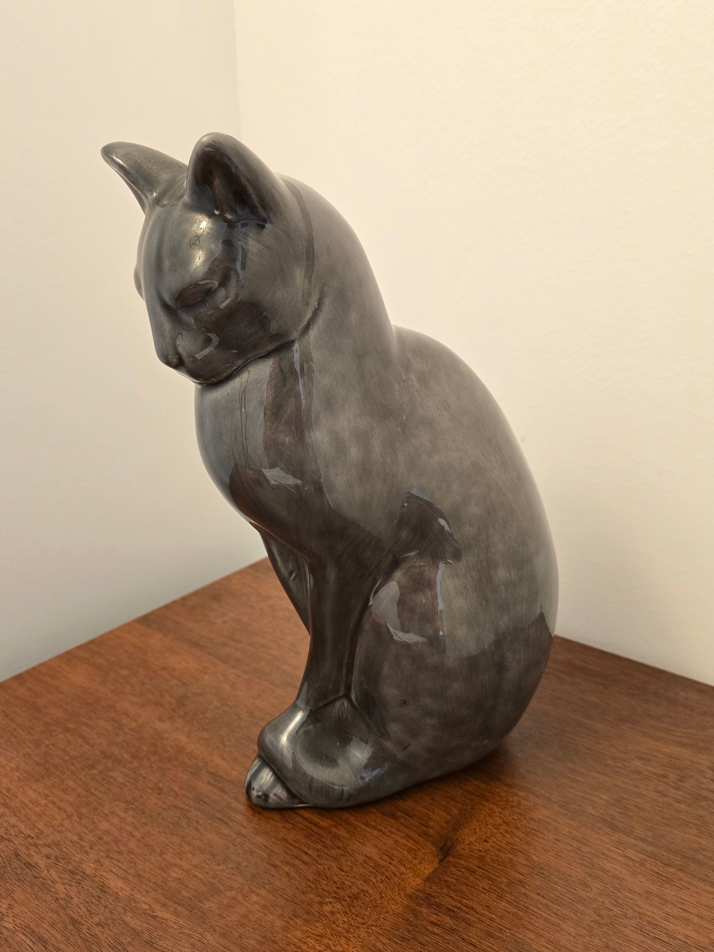 Chat En Céramique Signé migeon