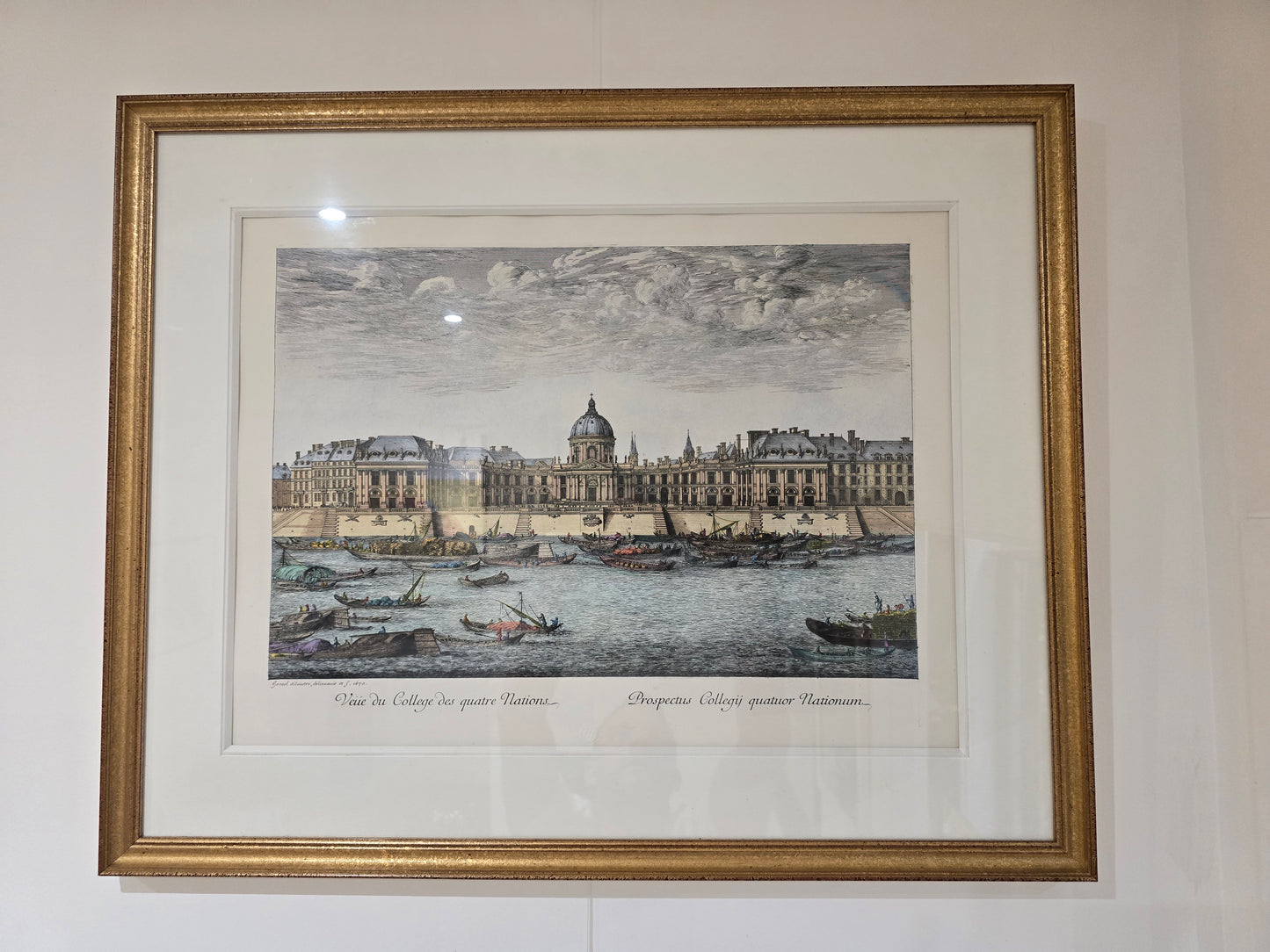 Gravure encadrée – Vue du Collège des Quatre Nations à Paris d’après Israël Silvestre