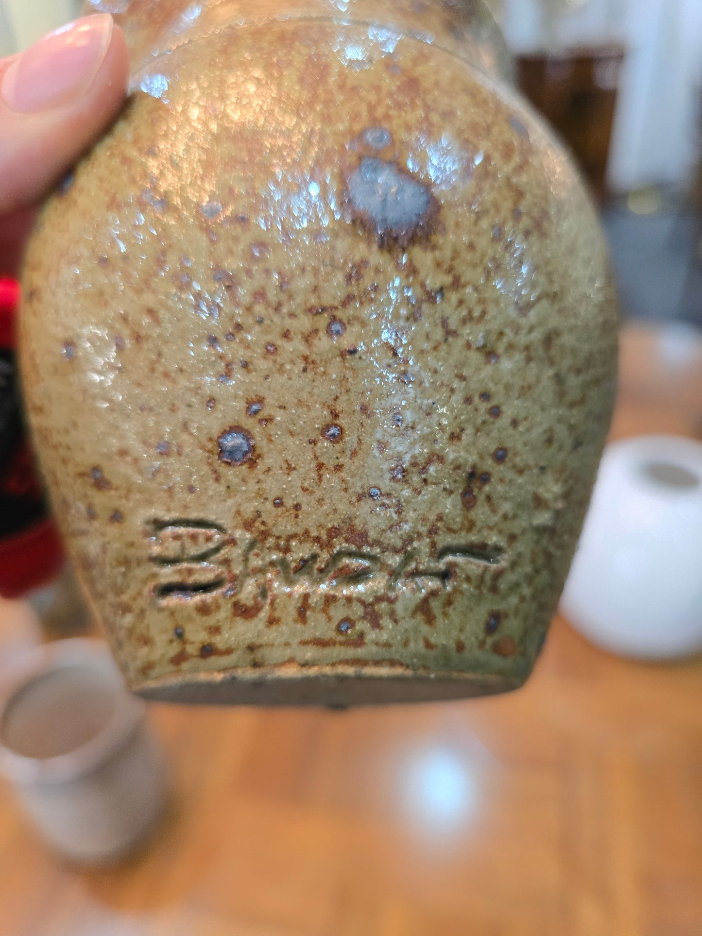 Petit pot en grès émaillé à anse – Céramique utilitaire, France, XXᵉ siècle