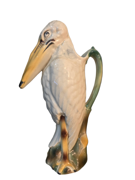 Pichet naturaliste “Marabout”
Faïencerie Keller & Guérin – Saint-Clément
Fin XIXe siècle (circa 1885-1895)