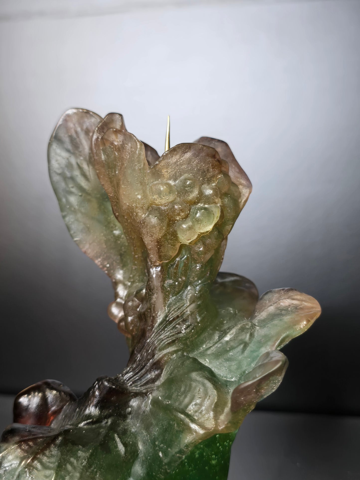 DAUM- paire de Bougeoir "Nature" 1988 pâte de verre