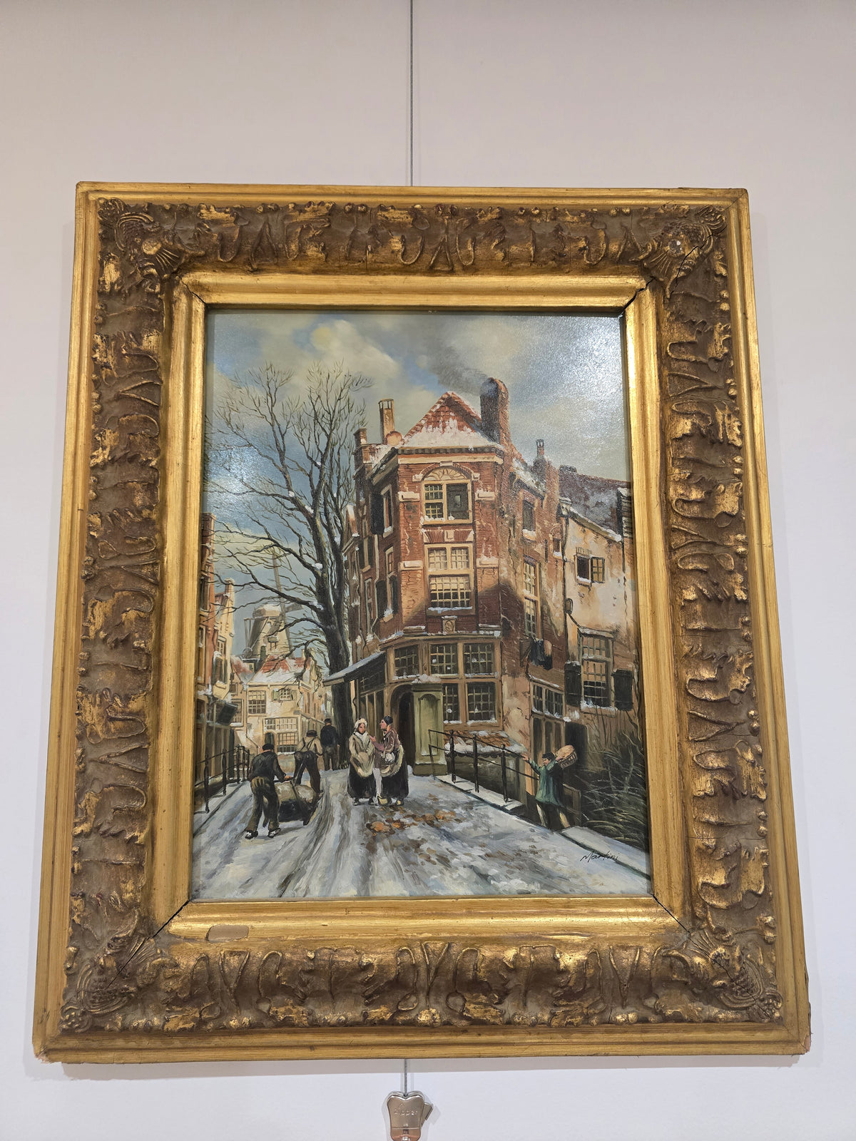 Tableau – Scène de rue hollandaise sous la neige