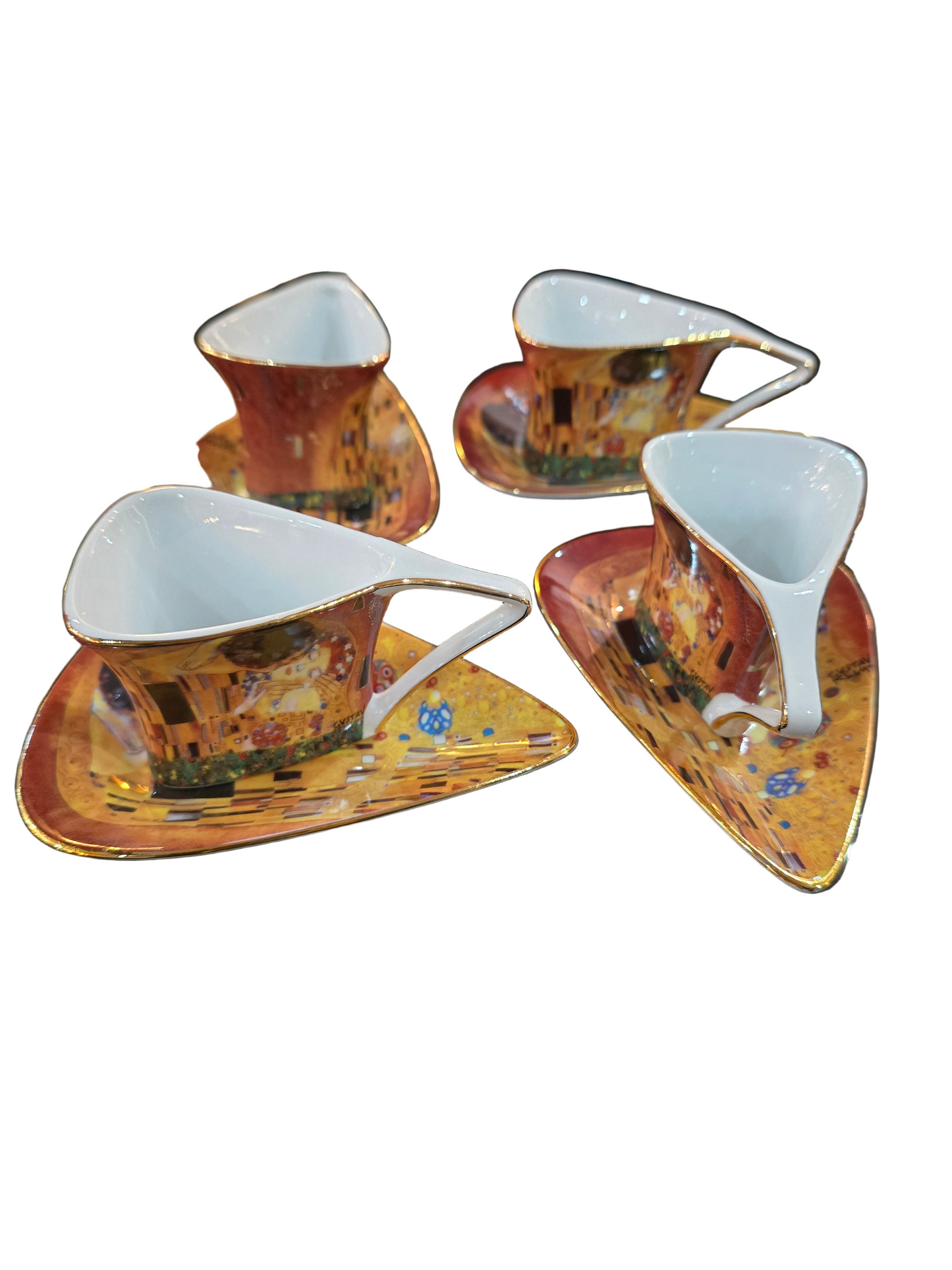 Lot de 4 tasses à espresso – Collection Gustav Klimt – “Le Baiser"