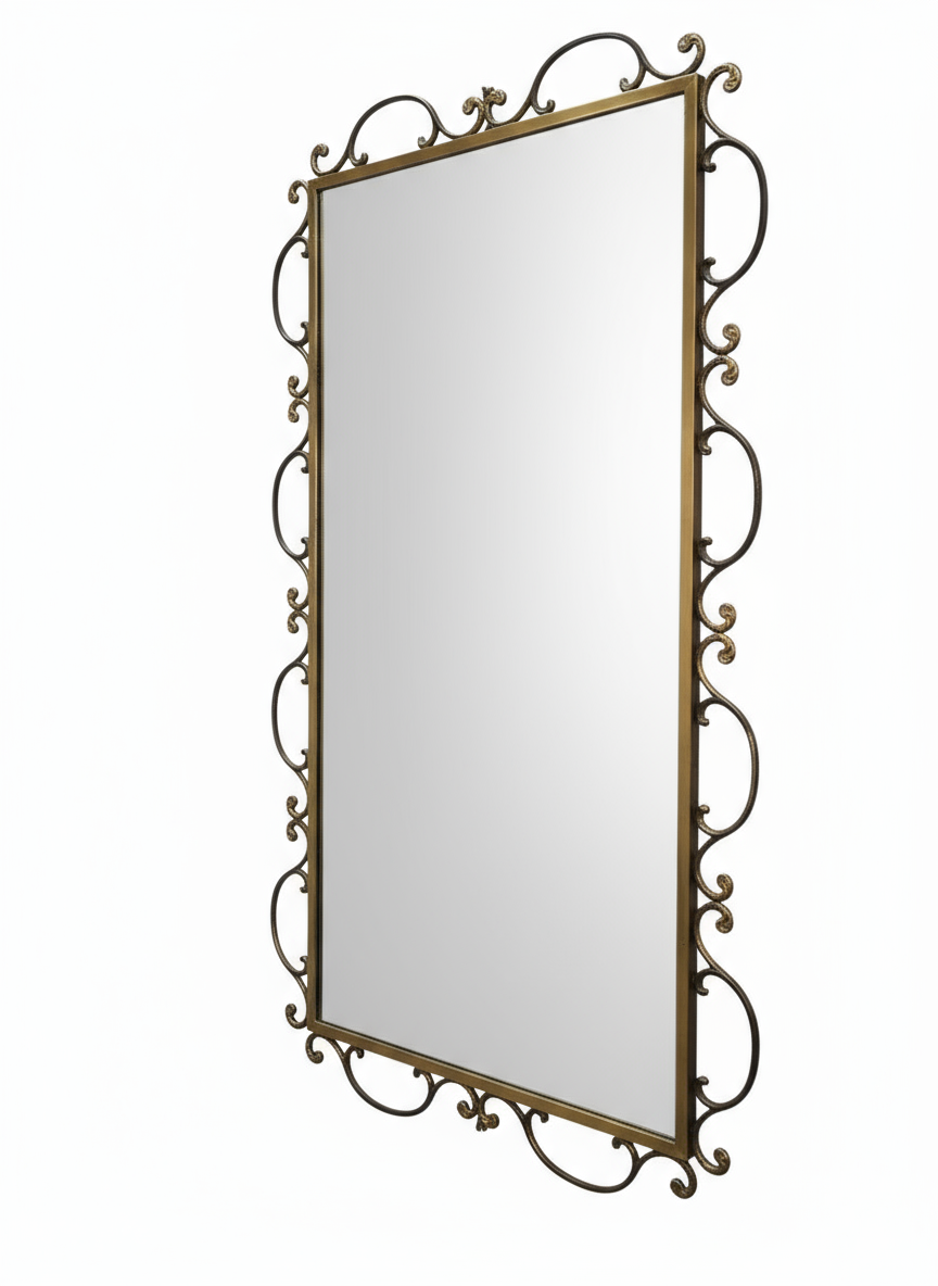 miroir mural en fer forgé – Style Art Déco / Maison Bourgeoise