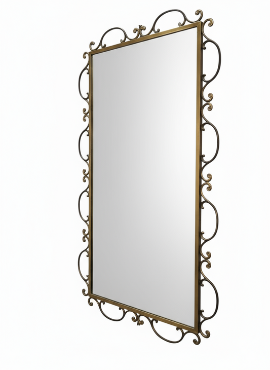 miroir mural en fer forgé – Style Art Déco / Maison Bourgeoise