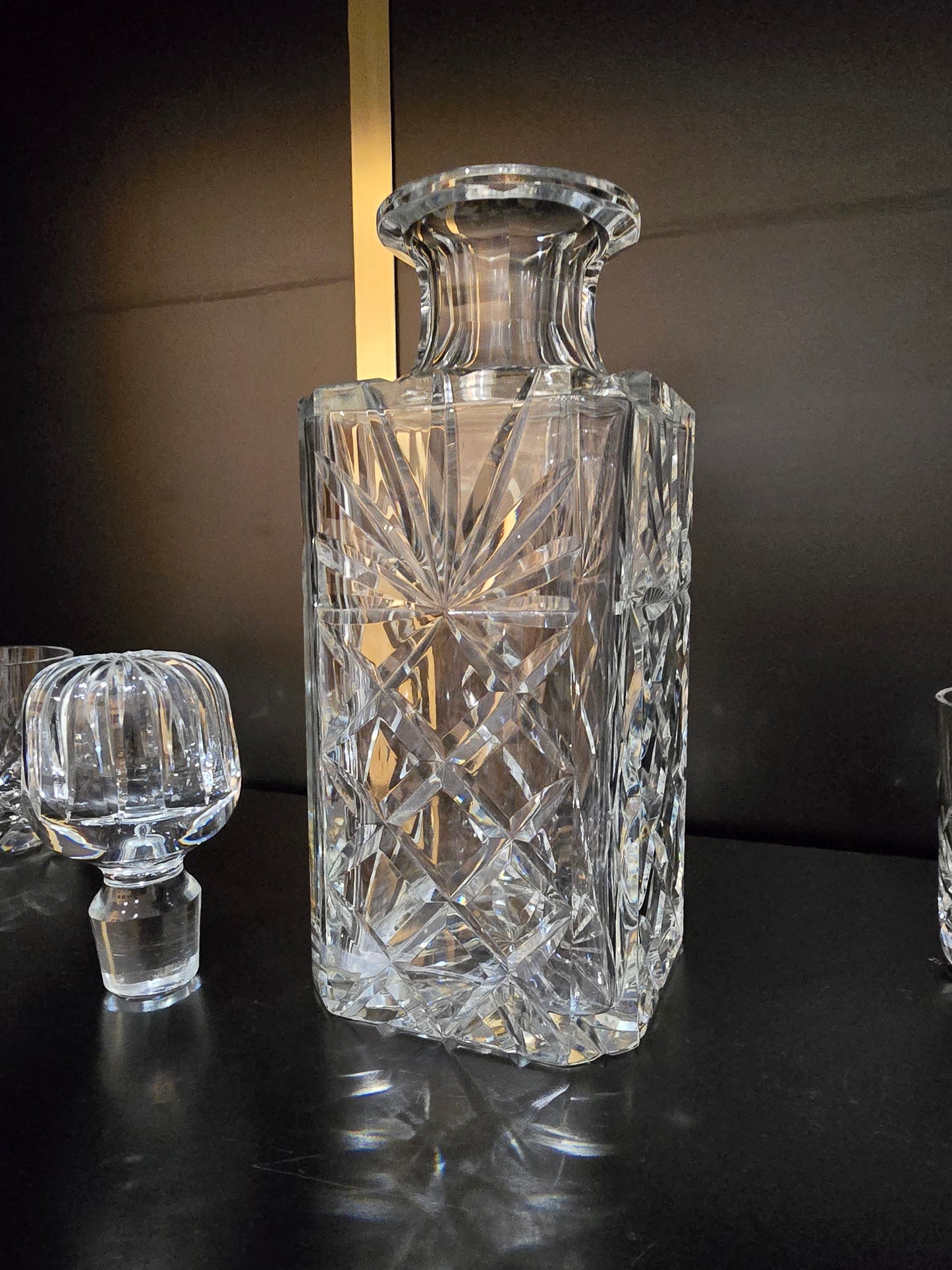 Service à whisky – carafe et 4 verres en cristal