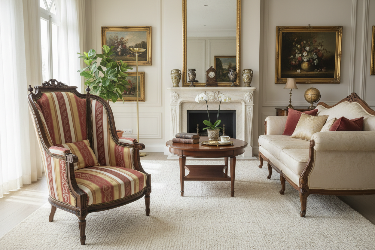 Fauteuil bergère a haut dossier style louis XVI