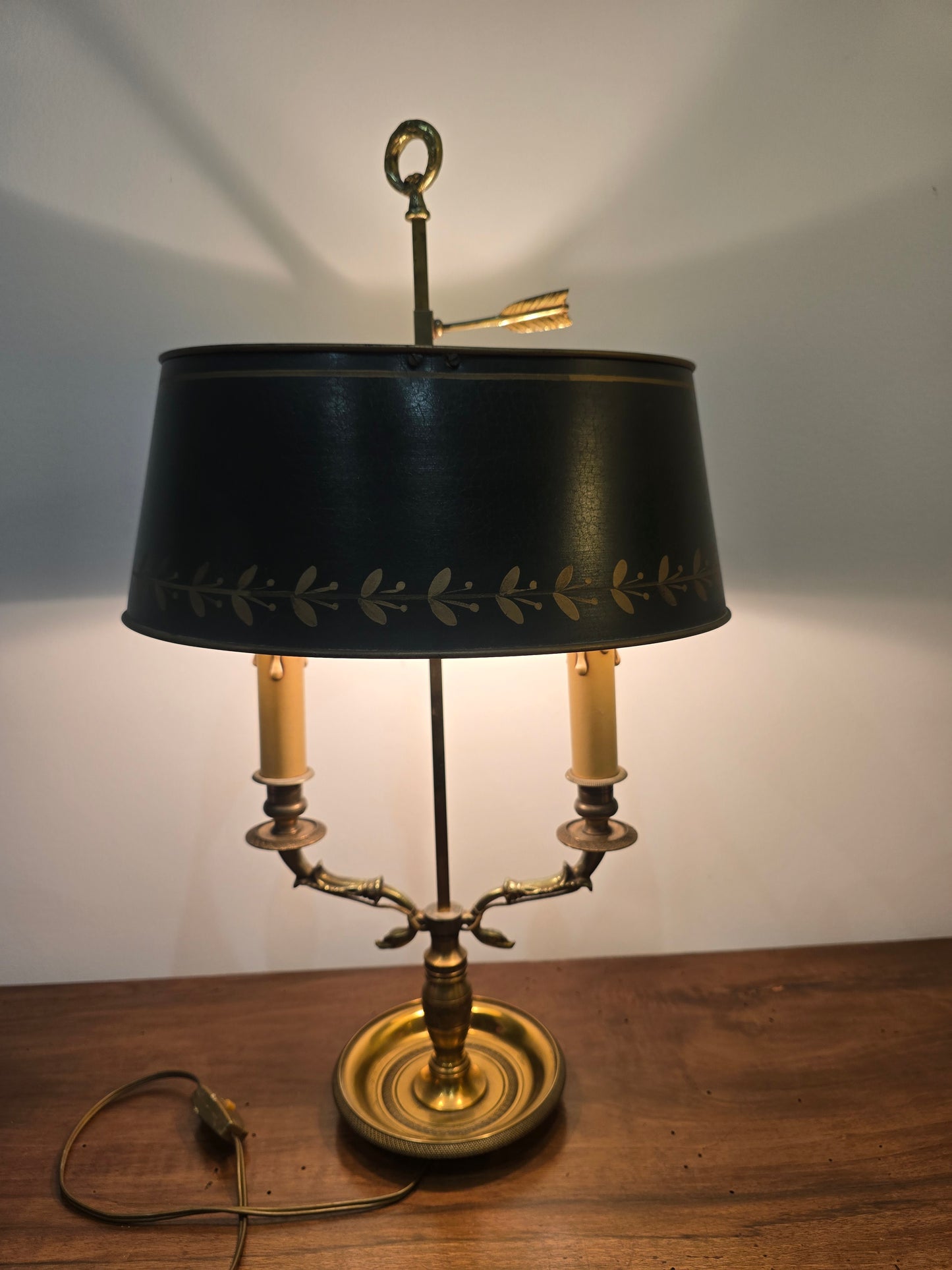 Lampe Bouillotte Empire à Deux Feux en Laiton