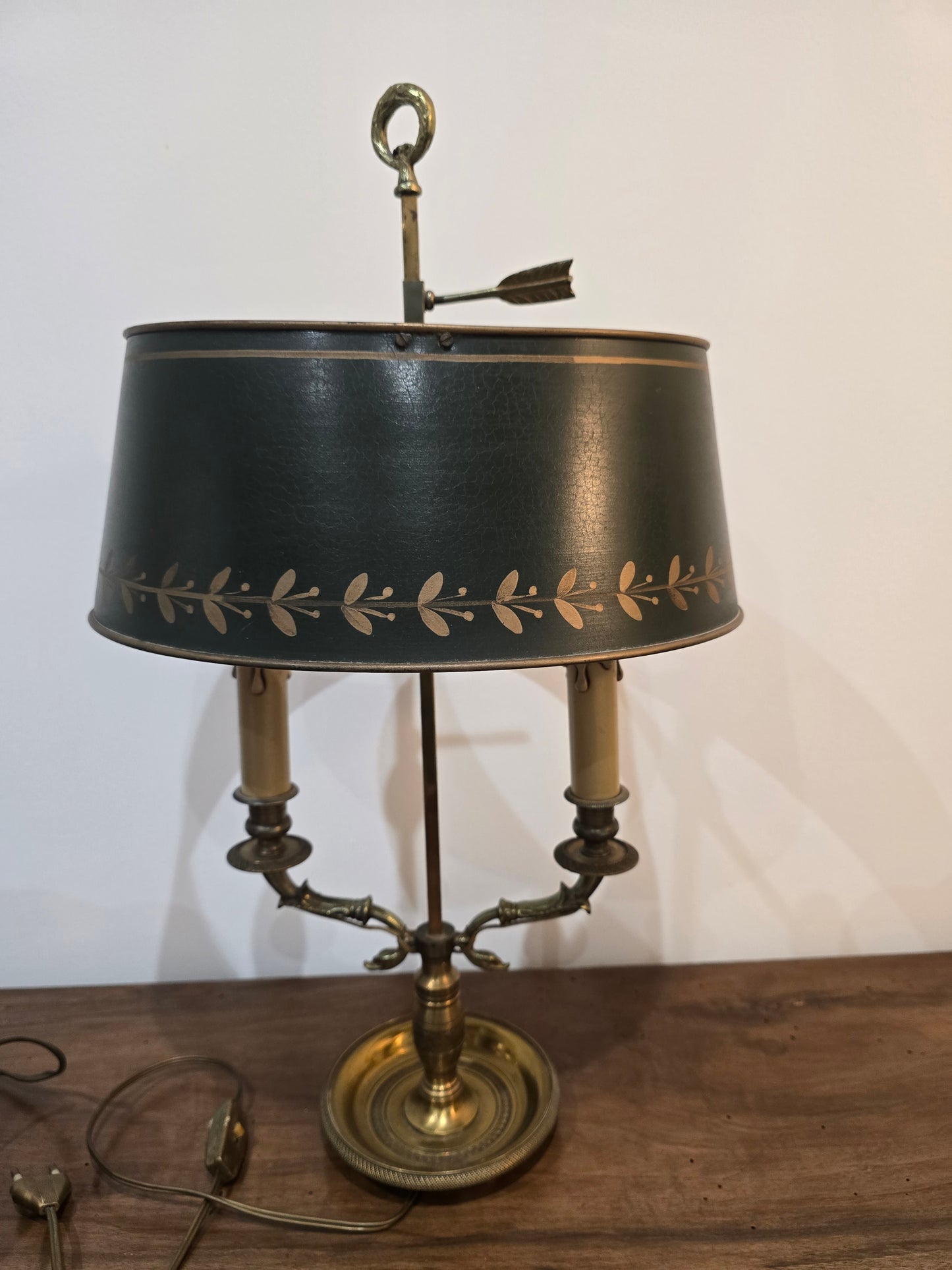 Lampe Bouillotte Empire à Deux Feux en Laiton